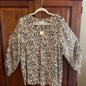 Calvin Klein Leopard Print Blouse